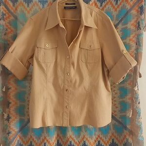 Jones New York Tan Button Down Shirt